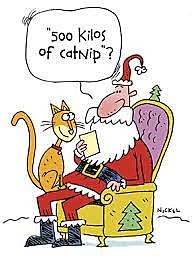 funny cat Xmas cartoon